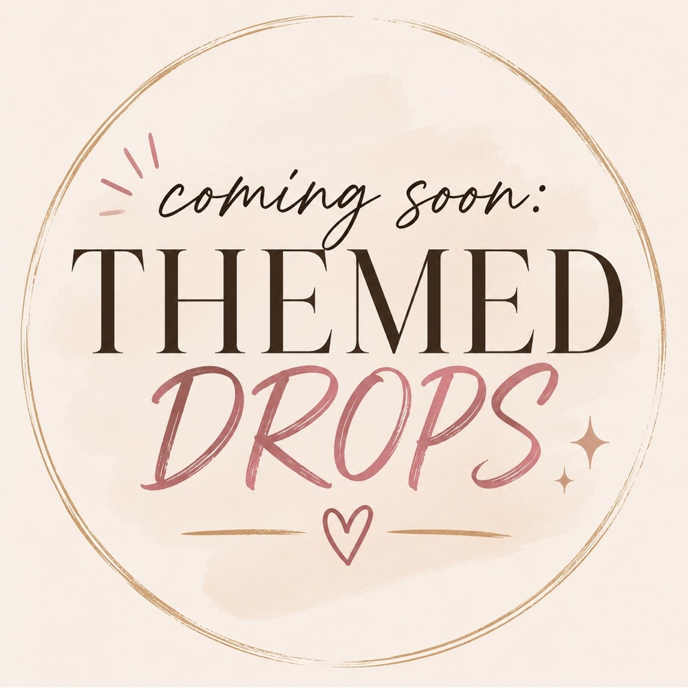 Themed Drops Graphic Print - Blush & Rose